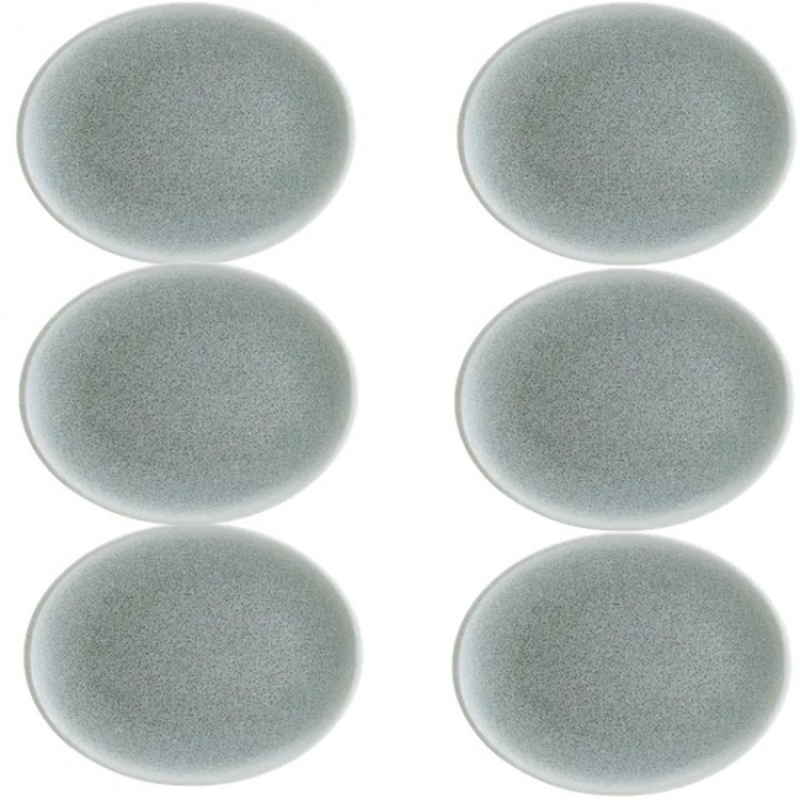 Bonna Ocean Blue 6 db ovális tányér készlet, 36x28cm, porcelán