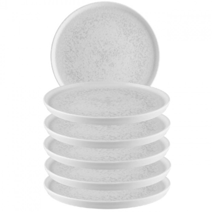 Bonna Lunar White 6 darabos porcelán tányér készlet, 16cm