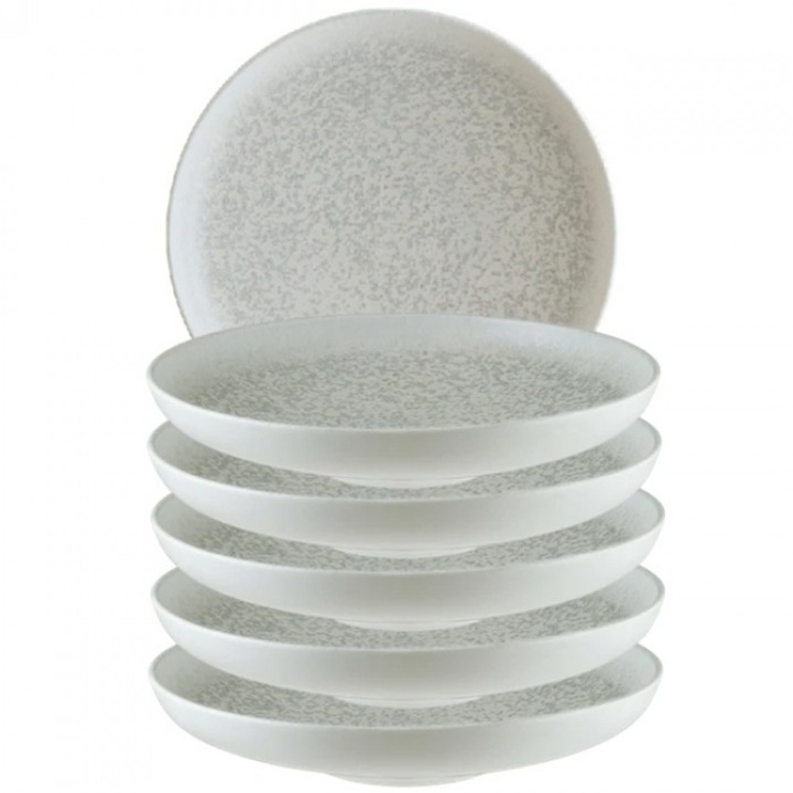 Bonna Lunar White 6 darabos porcelán mélytányér készlet, 28cm