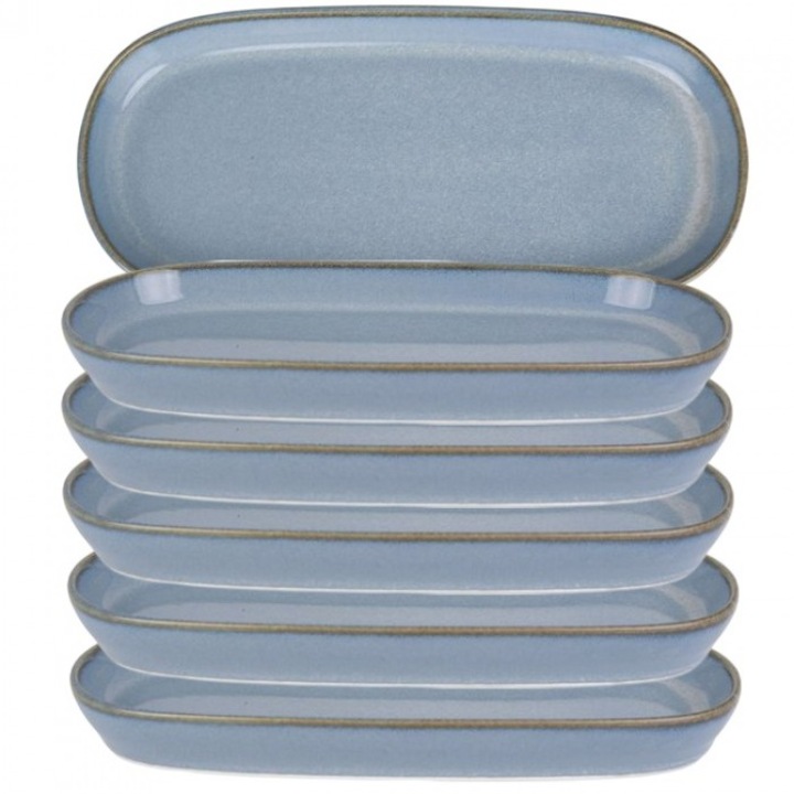 Bonna Sky 6 db ovális tányér készlet, 21cm, porcelán