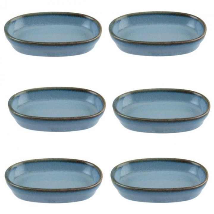 Bonna Sky 6 db ovális tányér készlet, 10cm, porcelán