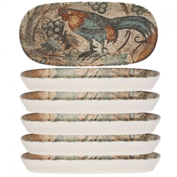 BONNA MESOPOTAMIA BANDEJA 6 db ovális tányér készlet, 21x10cm, porcelán