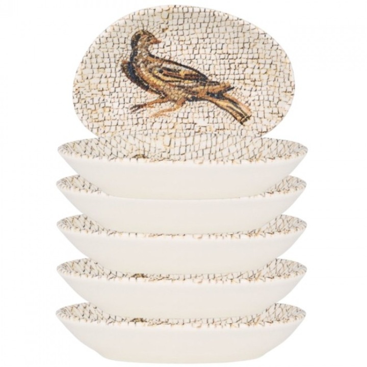 BONNA MESOPOTAMIA 6 db ovális tányér készlet, 15x8.5cm, porcelán
