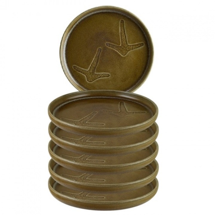 Bonna Terra Prints 6 darabos porcelán tányér készlet, 25cm