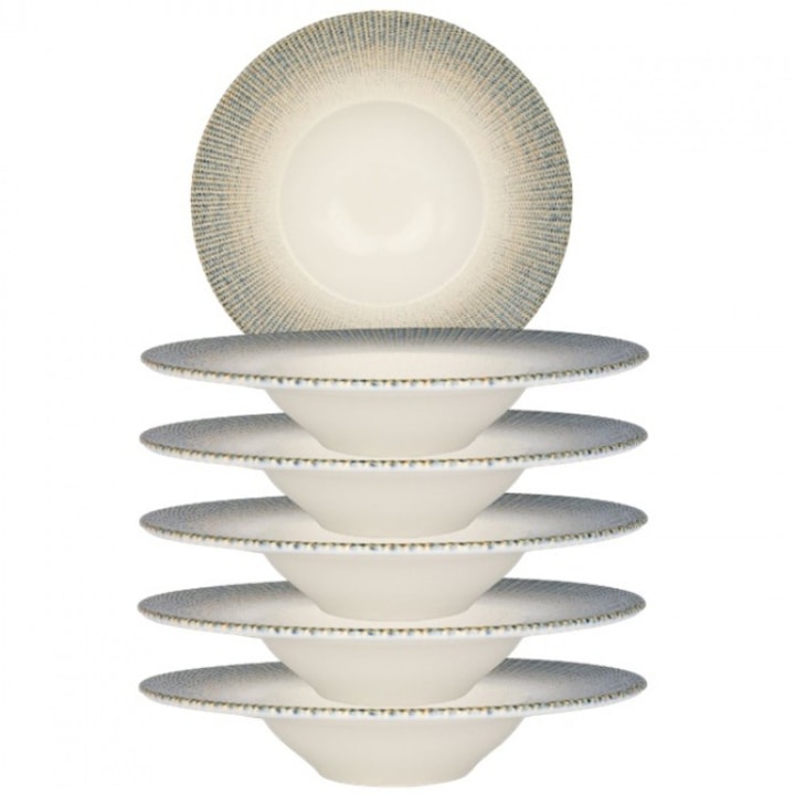 Bonna Sway Mély porcelán tányér tésztához, porcelán, 6 darab 28cm, 400ml