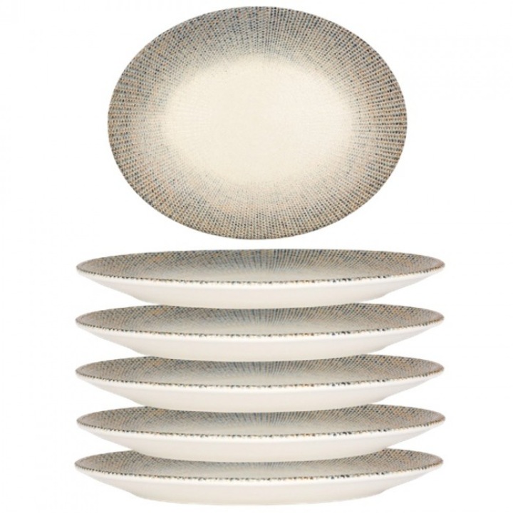 Bonna Sway 6 db ovális tányér készlet, 31cm, porcelán