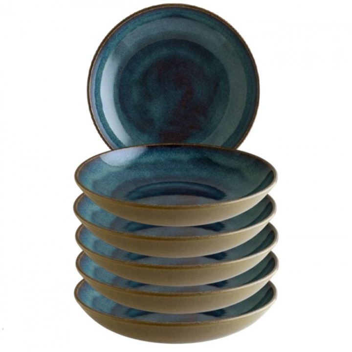 Bonna Sphire Ocean 6 darabos porcelán mélytányér készlet, 23cm 1000ml