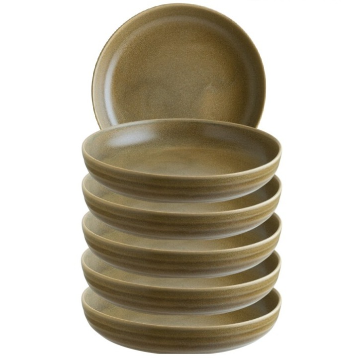 Bonna Terra Pott 6 darabos porcelán mélytányér készlet, 25cm, 1520ml