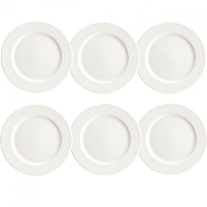 Bonna Loop 6 darabos porcelán tányér készlet 25cm