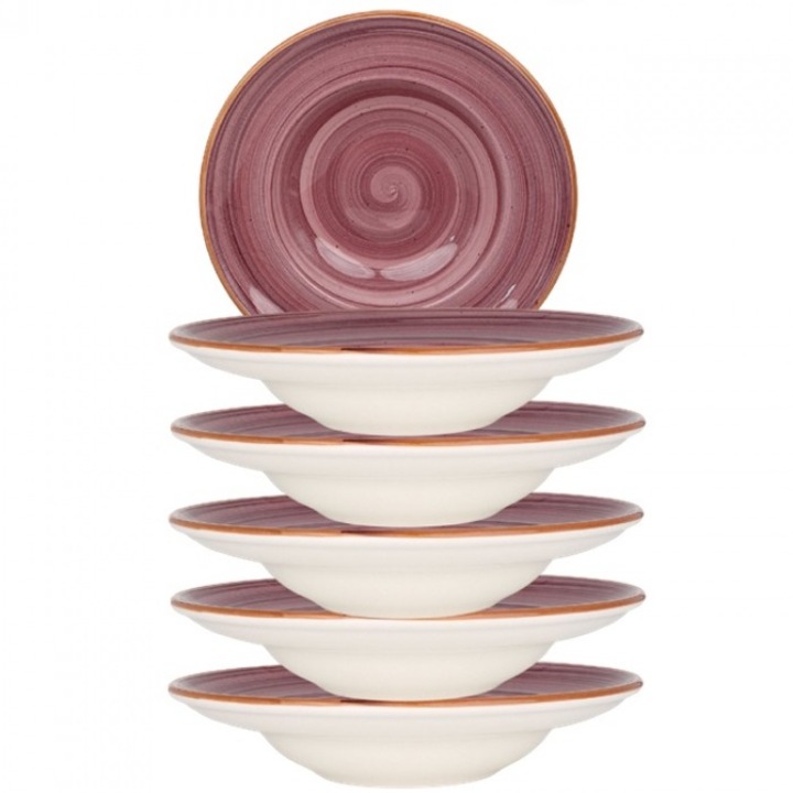 Bonna Black Berry 6 darabos porcelán mélytányér készlet, 27cm, 450ml