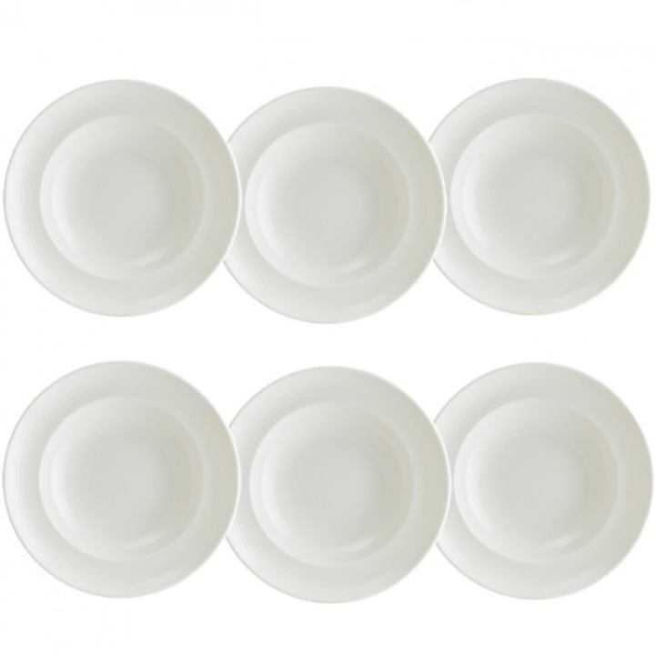 Bonna Loop 6 db-os gourmet porcelán tányérkészlet, 27cm, 450ml, mély