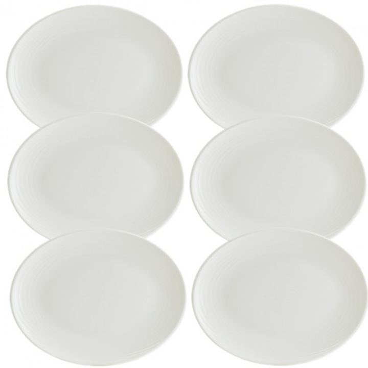 Bonna Loop 6 db ovális tányér készlet, 25cm, porcelán