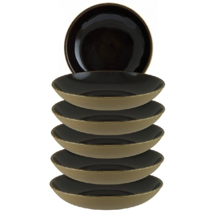 Bonna Sphire Soil 6 darabos porcelán mélytányér készlet, 23cm, 1000ml