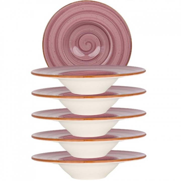 Bonna Black Berry Mély porcelán tányér tésztához, porcelán, 6 darab 28cm, 400ml