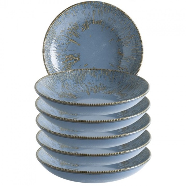 Bonna Snell Sky 6 darabos porcelán mélytányér készlet, 23cm 1000ml