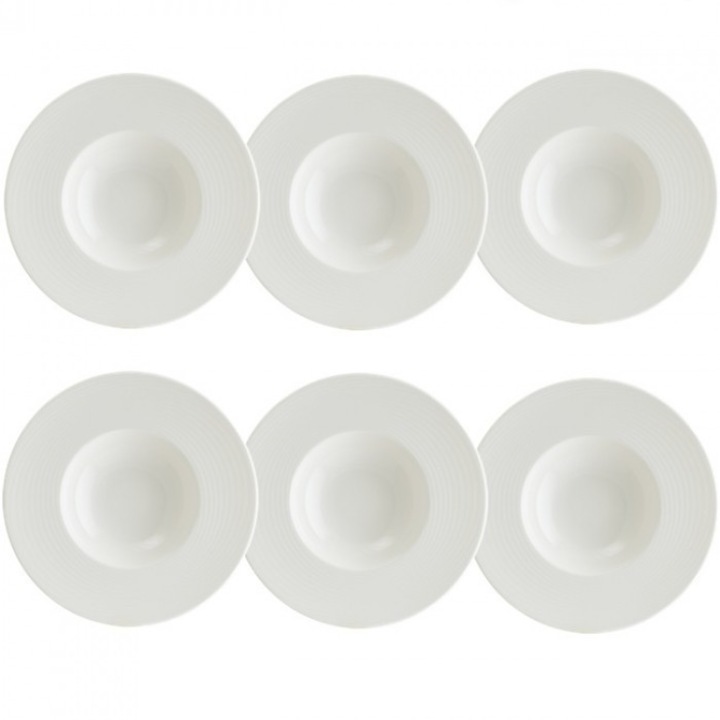 Bonna Loop Mély porcelán tányér tésztához, porcelán, 6 darab 28cm, 400ml