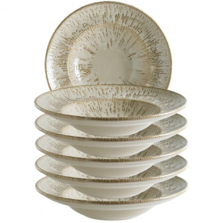 Bonna Snell Sand 6 darabos porcelán mélytányér készlet, 24cm, 400ml
