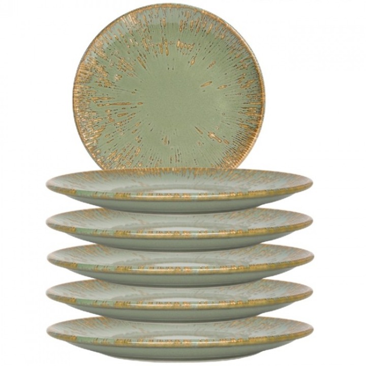 Bonna Snell Sage 6 darabos porcelán tányér készlet, 17cm
