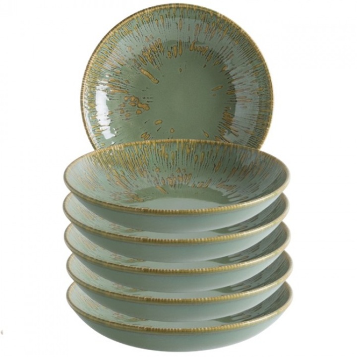 Bonna Snell Sage 6 darabos porcelán mélytányér készlet, 23cm, 1000ml