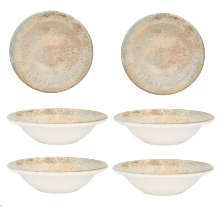 Bonna Luz 6 darabos porcelán mélytányér készlet, 16cm, 160ml