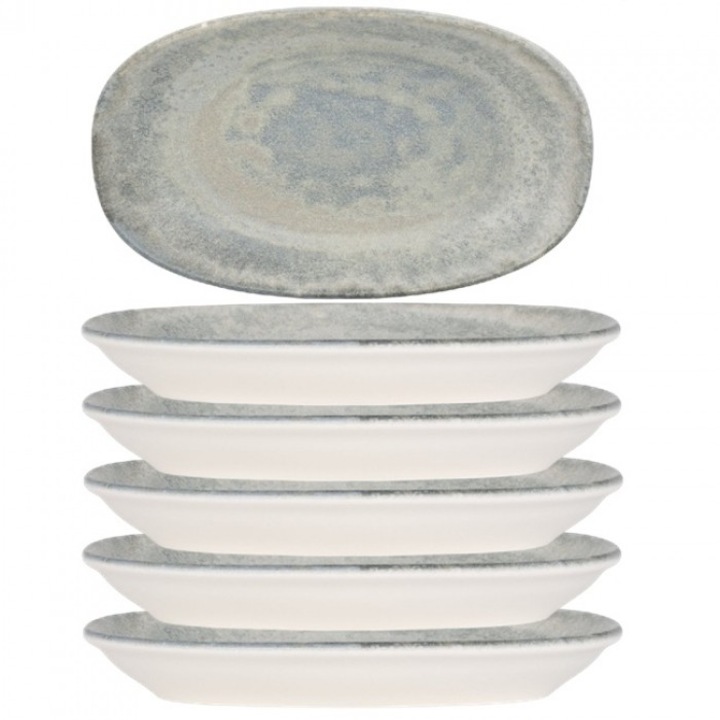 Bonna Omnia 6 db ovális tányér készlet, 24x14cm, porcelán