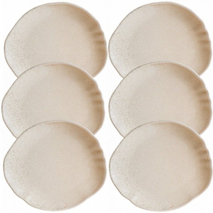 BONNA SAHARA TONE 6 db ovális tányér készlet, 20x17cm, porcelán