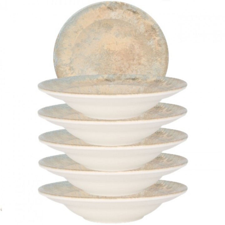 Bonna Luz 6 db-os gourmet porcelán tányérkészlet, 24cm 400ml, mély