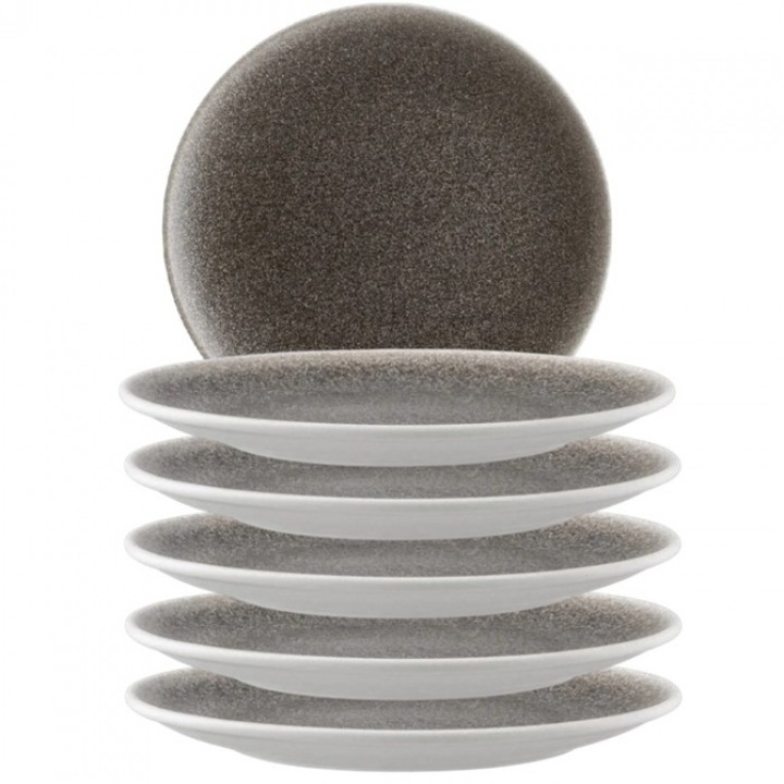 BONNA LUCA WOOD 6 darabos porcelán tányér készlet, 27cm