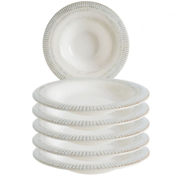 BONNA GALATA 6 darabos porcelán mélytányér készlet, 28cm