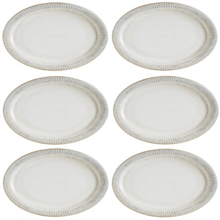 BONNA GALATA 6 db ovális tányér készlet, 32cm, porcelán
