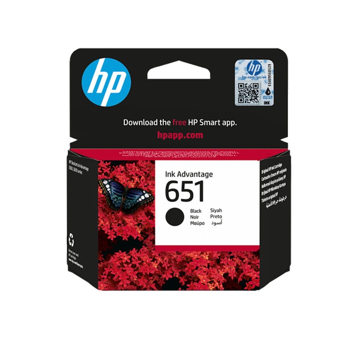 Eredeti üzleti tintasugaras patron, HP, HP OEM 651 B tintapatron, klasszikus fekete, kompatibilis a HP DESKJET INK ADVANTAGE 5570, ADVANTAGE 5575, ADVANTAGE 5645 ALL-IN-ONE, OFFICEJET 202, 252 MOBILE nyomtatókkal