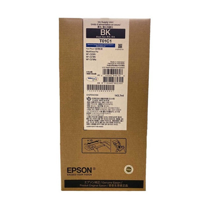Cartus de cerneala Inkjet Original, Epson, Epson OEM T01C B ink, 10 K Pagini, Negru, Compatibil cu EPSON WORKFORCE PRO WF-C529R, WF-C529RDTW, WF-C579R, WF-C579RD2TWF, WF-C579RDTWF