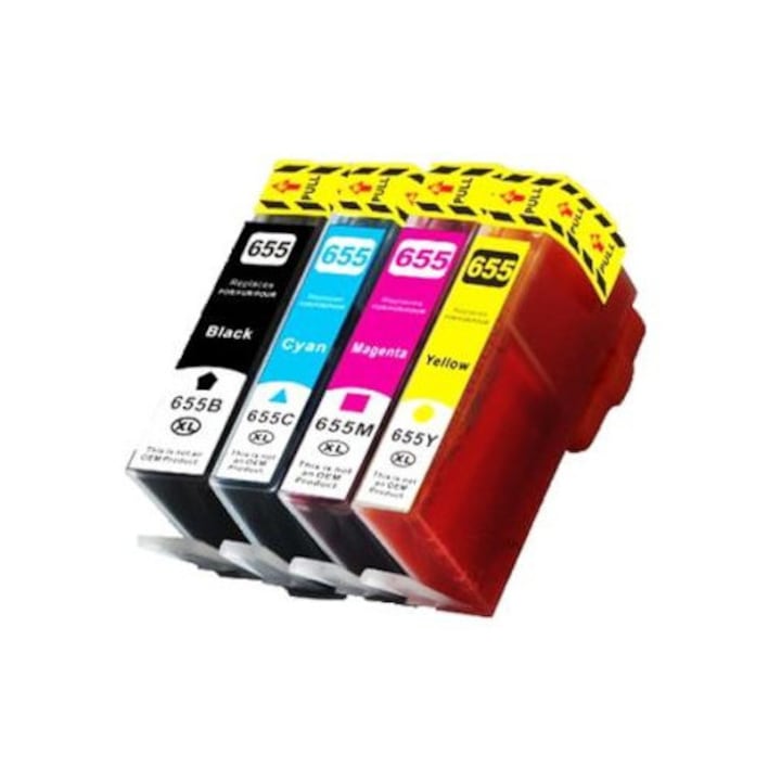 Мастилена касета за мастиленоструен принтер Superior, HP, HPC 655 BK Ink, черна, съвместима с HP DESKJET 3525, 4615, 4625, 5525, 6525