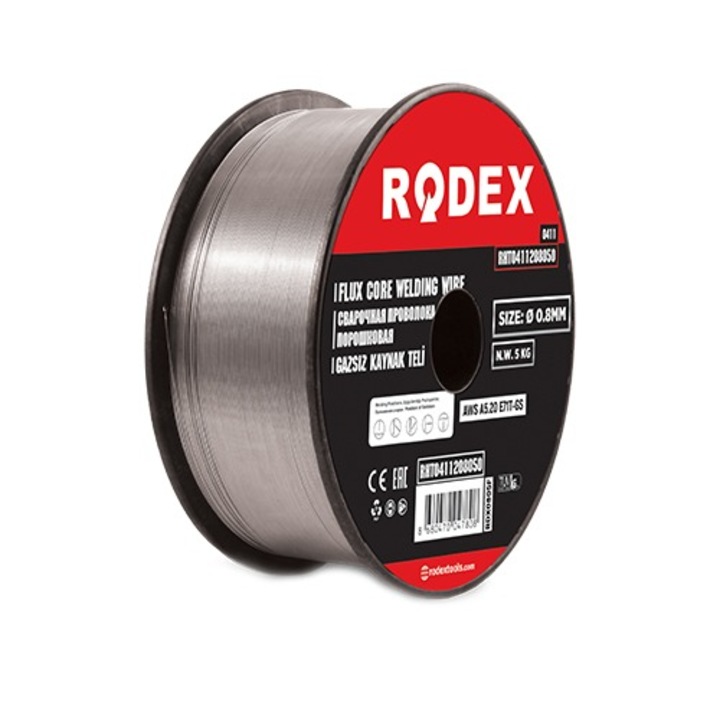Flux Core Sarma De Sudura 0, 8Mm * 5Kg E71T-Gs (Rdx0805F) (5Kg), Rodex RHT0411208050 (1)