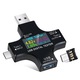 Tester USB Multifunctional, Garsonal®, Ecran LCD, Detecteaza capacitatea, curent, voltaj, putere, 8 valori masurate, USB/Type C, Protectie la supratensiune, ABS, Negru