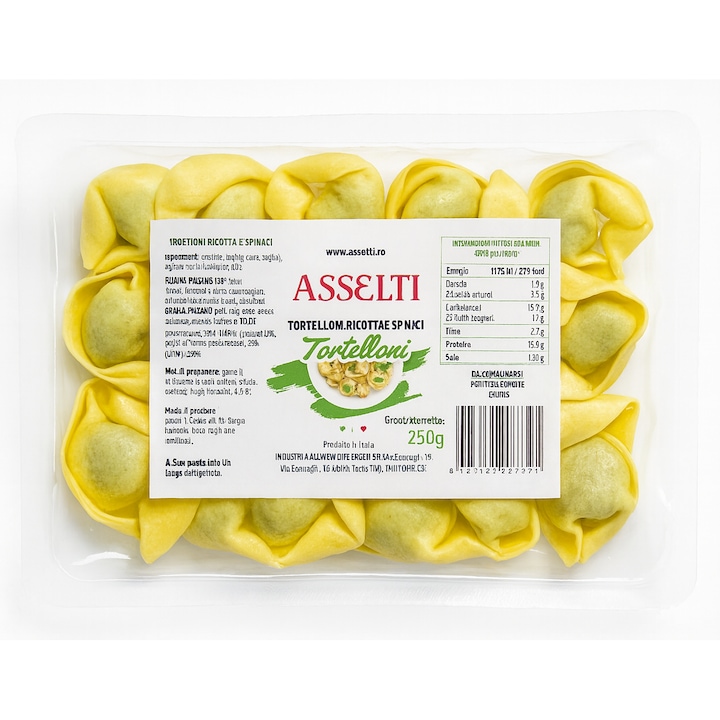 Tortelloni Asselti cu Ricotta si Spanac – 250g