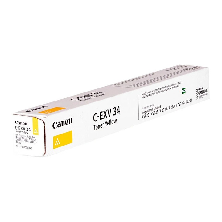 Toner Original Business, Canon, Canon OEM EXV-34 Y Laser, 19 K Pagini, Galben clasic, Compatibil cu CANON IR ADVANCE C2020, C2025, C2030, C2220, C2225, C2230