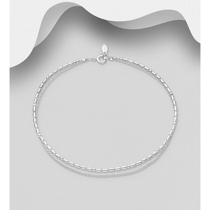 Bratara argint glezna model dublu