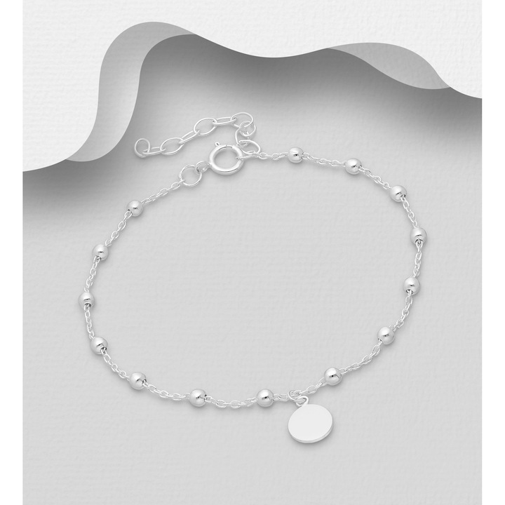 Bratara din argint cu bilute si cerc