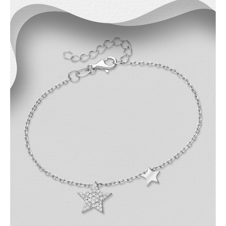 Bratara din argint cu stelute si cristale