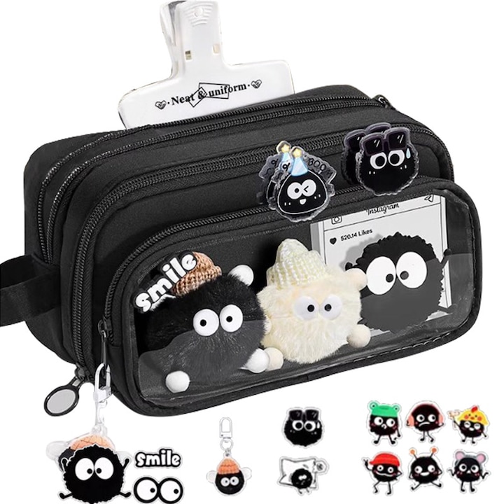 Penar XONGSOR 10 Compartimente, 15 piese, negru, Detasabil, 22x8x12cm