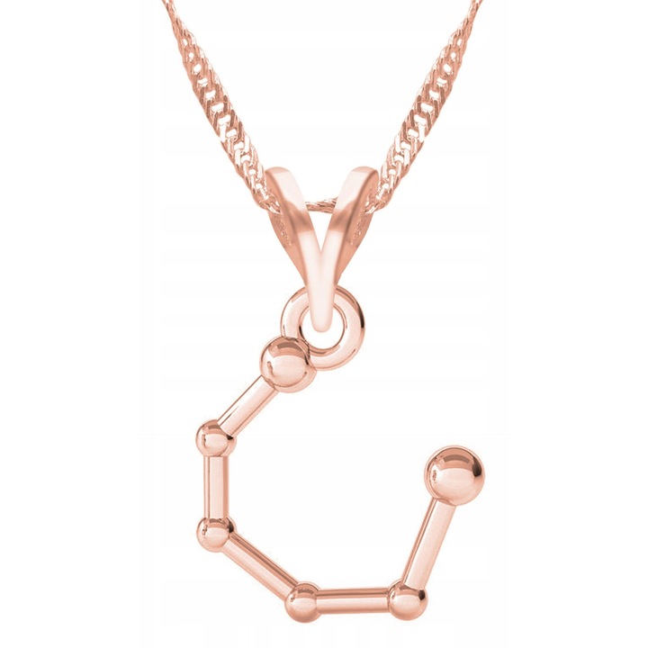 Colier Larezo, argint 925, placat cu aur roz, 52cm + 3cm, design elegant