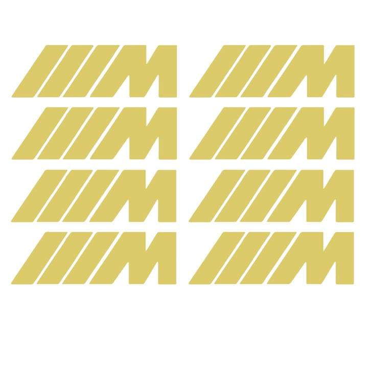 Set 8 stickere auto tuning pentru jante de aluminiu, tip M Sport, auriu