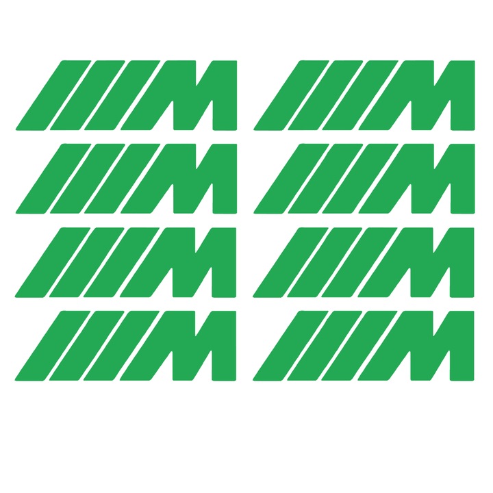 Set 8 stickere auto tuning pentru jante de aluminiu, tip M Sport, verde