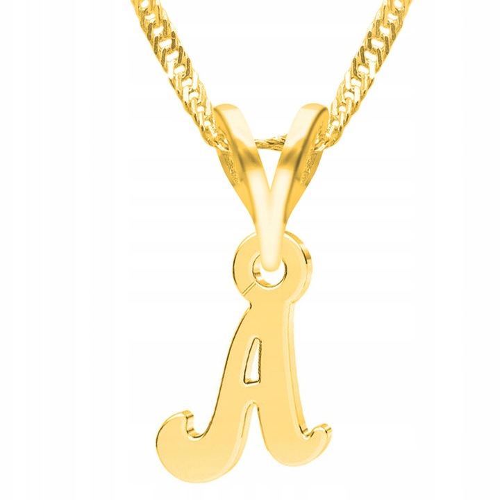 Colier Auriu cu Initiala A ARGINT 925