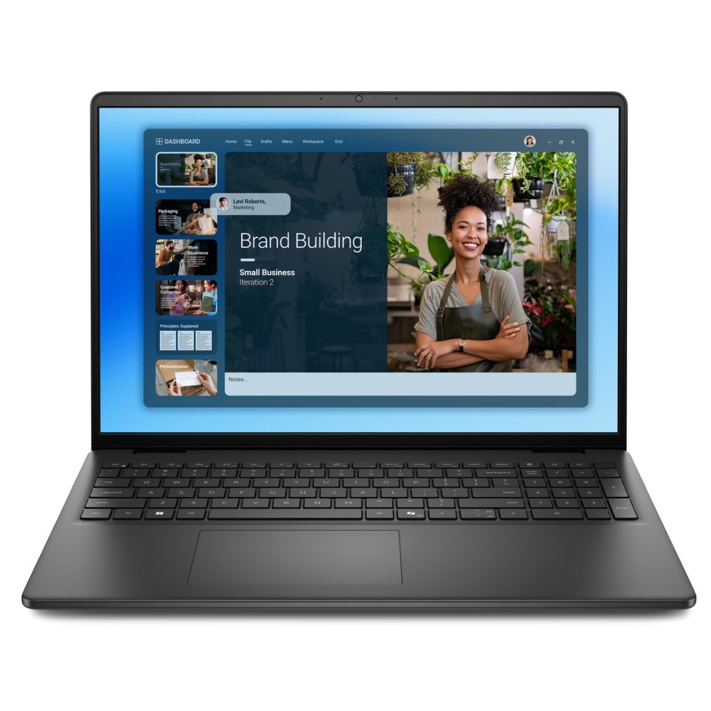 Laptop Dell 16 DC16250, DC16250.RPLU-R.012.UBU, 16", Intel Core 5 120U (10-nuclee), Intel Iris Xe Graphics, 16GB 5200MHz (2x8GB) DDR5, Negru