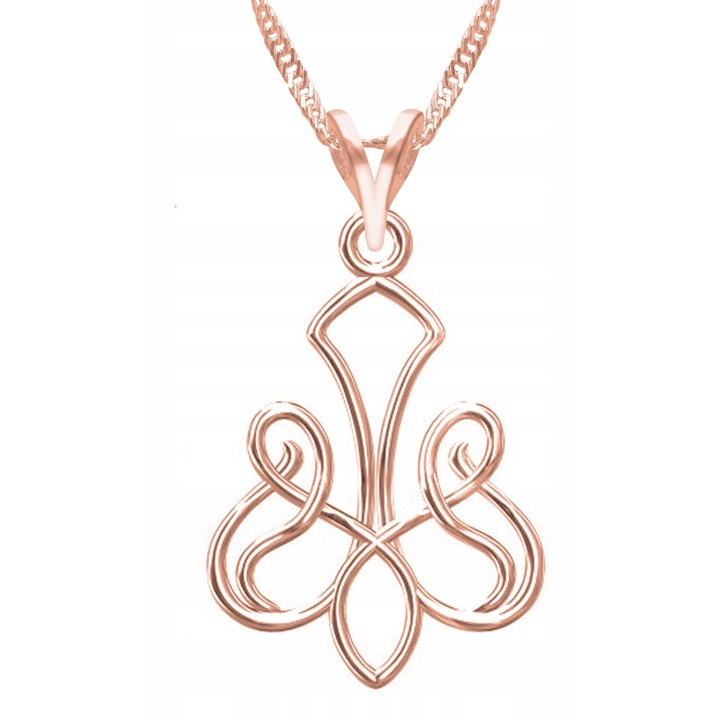 Colier placat cu aur, Larezo, ajurat, cu pandantiv, din ARGINT 925