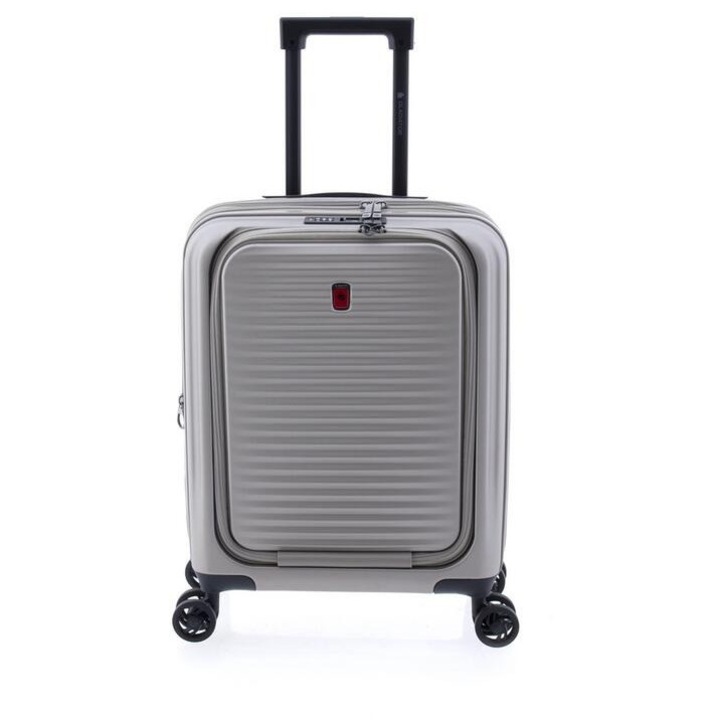 Разтегателна количка за багаж, поликарбонат, за лаптоп 15', TSA код, Nomadtec, MG 3210 - 55 см, бежова