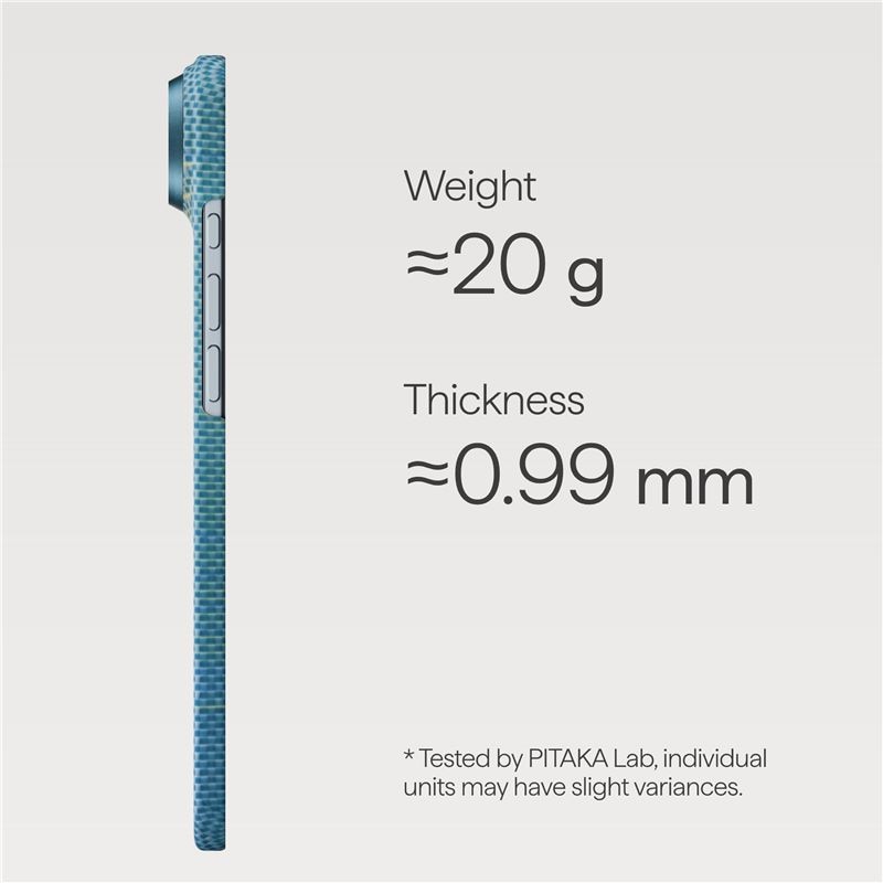 Carcasa Pitaka Ultra-Slim compatibila cu iPhone 17 Air, Lucid Blue