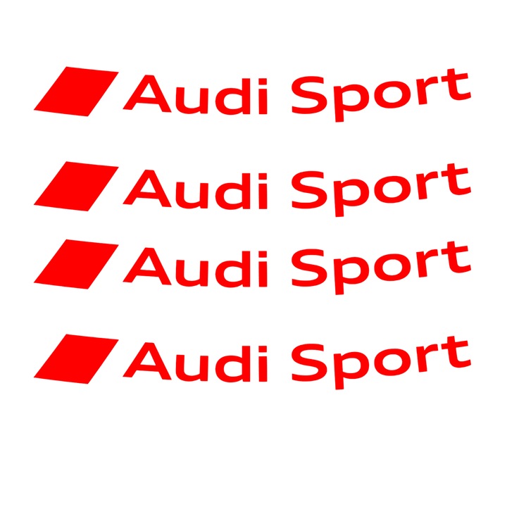 Set 4 stickere auto pentru jante Audi, rezisetnte, rosu